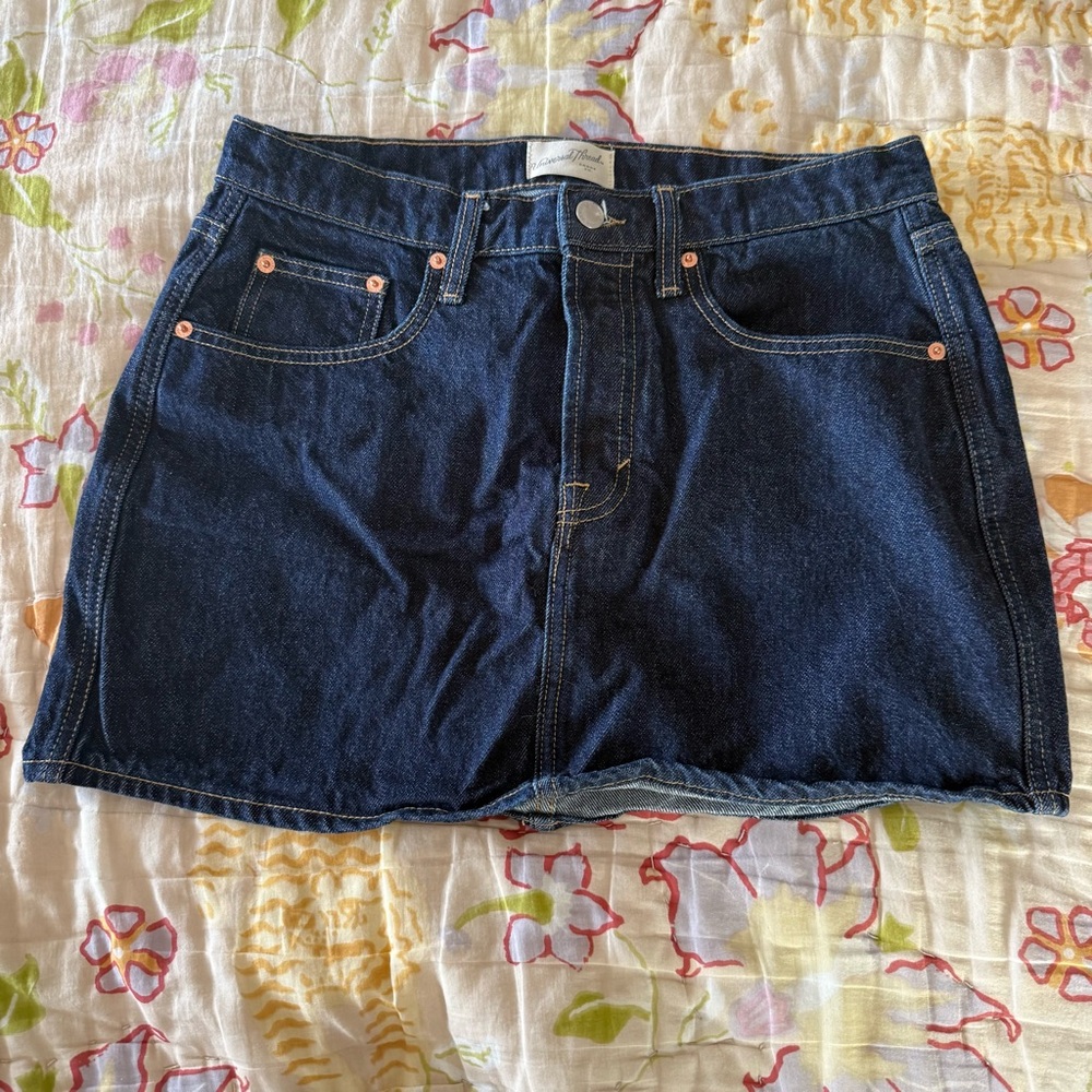 Universal Threat Dark Wash Denim Mini Skirt